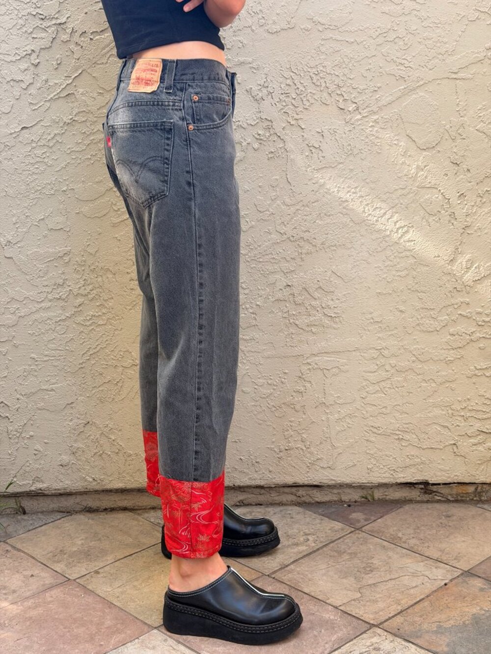 Urban Renewal Up-Cycled Vintage Black Levi's Jeans - Picture 2 of 6